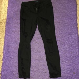 Ripped all black jeans